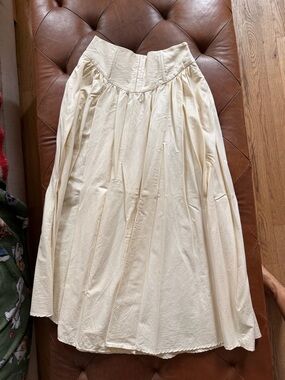 Reformation Cream Full Midi Skirt